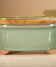 Blue Ceramic Bonsai Pot - Rectangle 8 x 6.5 x 3