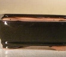 Black Ceramic Bonsai Pot - Rectangle 5.0 x 3.5 x 2.0