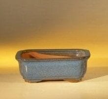 Blue Ceramic Bonsai Pot - Rectangle 6.125 x 5.0 x 2.125