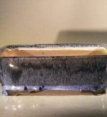 Marble Blue Ceramic Bonsai Pot - Rectangle 8 x 6 x 2.5