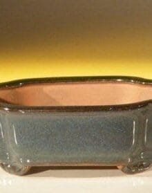 Dark Green Ceramic Bonsai Pot #2 - Rectangle 6.125 x 5.0 x 2.125
