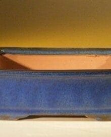 Dark Blue Ceramic Bonsai Pot - Rectangle 8.0 x 6.25 x 2.5