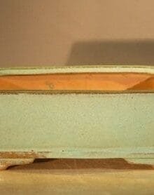 Light Green Ceramic Bonsai Pot - Rectangle 8.25 x 6.5 x 2.75