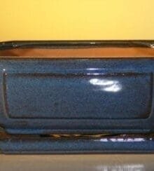 Blue Ceramic Bonsai Pot - Rectangle Attached Humidity/Drip tray 10.75 x 8.5 x 4.125