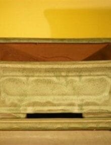 Melon Green Ceramic Bonsai Pot 10.75 x 8.5 x 4.125