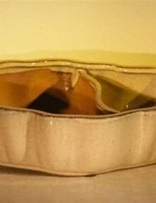Biege Ceramic Bonsai Pot - Oval Land/Water with Scalloped Edges 9.5 x 7.5 x 2.25