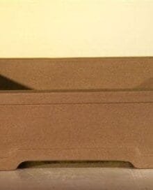 Brown Unglazed Ceramic Bonsai Pot #2 - Rectangle 10 x 7.875 x 3.125