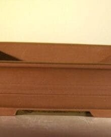 Tan Unglazed Ceramic Bonsai Pot #1 - Rectangle 8 x 6.125 x 2.5