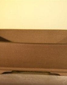 Tan Unglazed Ceramic Bonsai Pot #5 - Rectangle 8 x 6.125 x 2.5