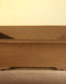 Brown Unglazed Ceramic Bonsai Pot #4 - Rectangle 10 x 7.875 x 3.125