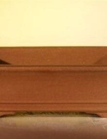 Brown Unglazed Ceramic Bonsai Pot #1 - Rectangle 10 x 7.875 x 3.125