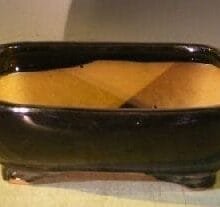 Black Ceramic Bonsai Pot - Rectangle 10.0 x 8.0 x 3.125