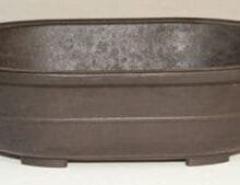 Brown Mica Bonsai Pot - Oval 11.5 x 8.0 x 3.5 OD 10.0 x 6.75 x 2.75 ID