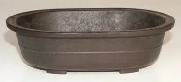 Brown Mica Bonsai Pot - Oval 11.5 x 8.0 x 3.5 OD 10.0 x 6.75 x 2.75 ID