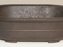 Brown Mica Bonsai Pot - Oval 14 x 9.75 x 4.0OD 12.5 x 8.25 x 3.25 ID