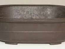Brown Mica Bonsai Pot - Oval 14 x 9.75 x 4.0OD 12.5 x 8.25 x 3.25 ID
