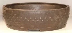 Brown Mica Bonsai Pot - Round 14 x 3.75 OD 13.0 x 3.0 ID