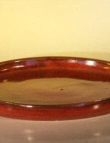 Parisian Red Ceramic Humidity/Drip Bonsai Tray - Round 10.0 x 1.25 OD / 9.5 x 1.0 ID
