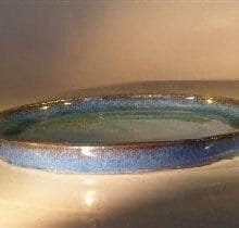 Blue Ceramic Humidity/Drip Bonsai Tray - Round  12.0 x 1.5 OD / 11.0 X 1.0 ID