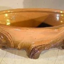 Glazed Tree Stump Bonsai Pot 6.0 x 7.5 x 3.0