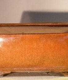 Aztec Orange Ceramic Bonsai Pot #1 - Rectangle Professional Series 10 x 8 x 4