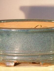 Blue/Green Ceramic Bonsai Pot - Oval Professional Series 10 x 8 x 4
