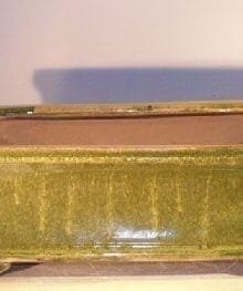 Green Drip Ceramic Bonsai Pot - Rectangle 12.0 x 9.5 x 3.375