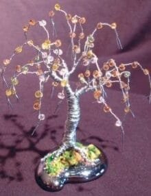 Wire Bonsai Tree Sculpture For Sale Beaded Mini Tree - 4x4x4