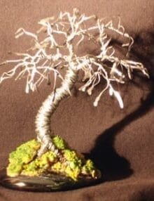 Wire Bonsai Tree Sculpture For Sale Hammered Leaves Mini Tree - 4x4x4
