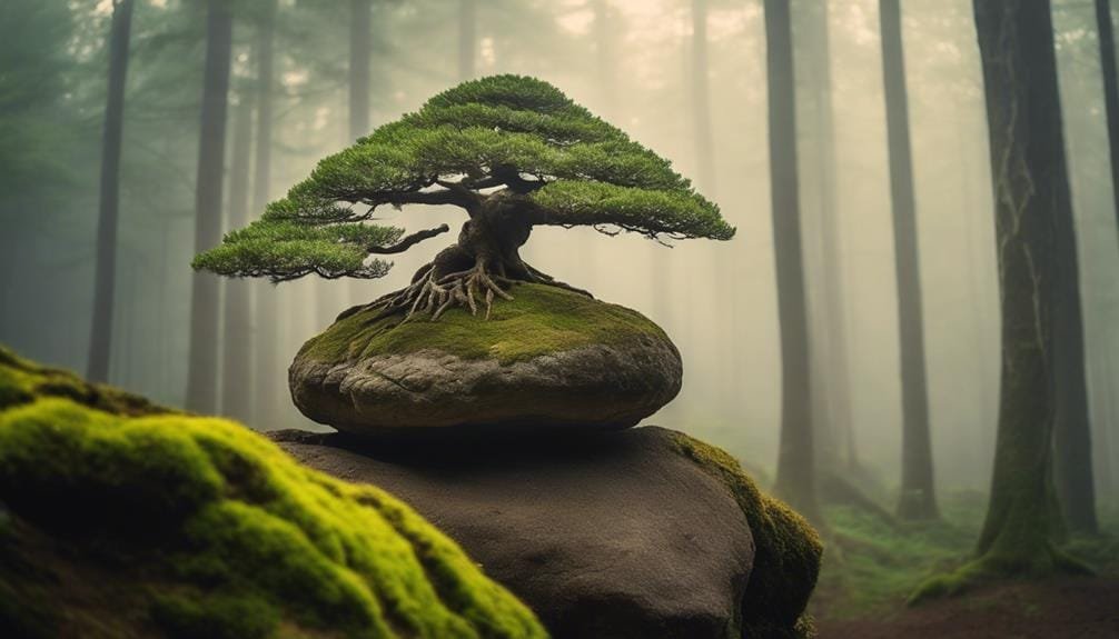 delicately placing trees precariously