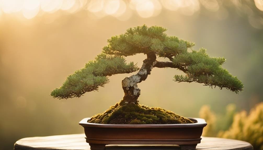 light accentuates bonsai beauty