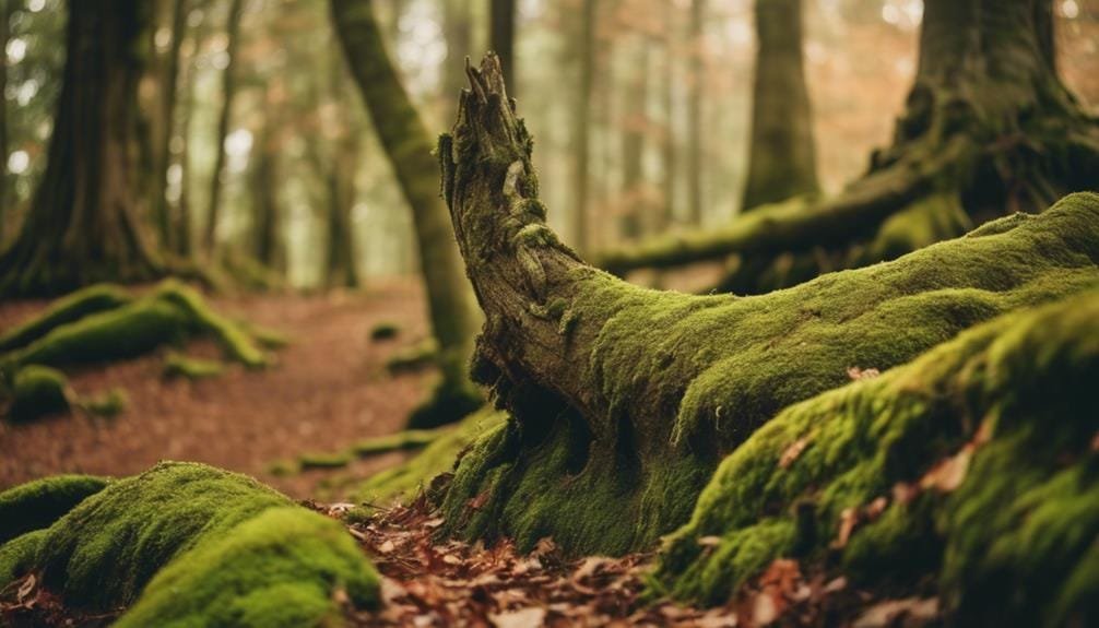 trees growing over rocks