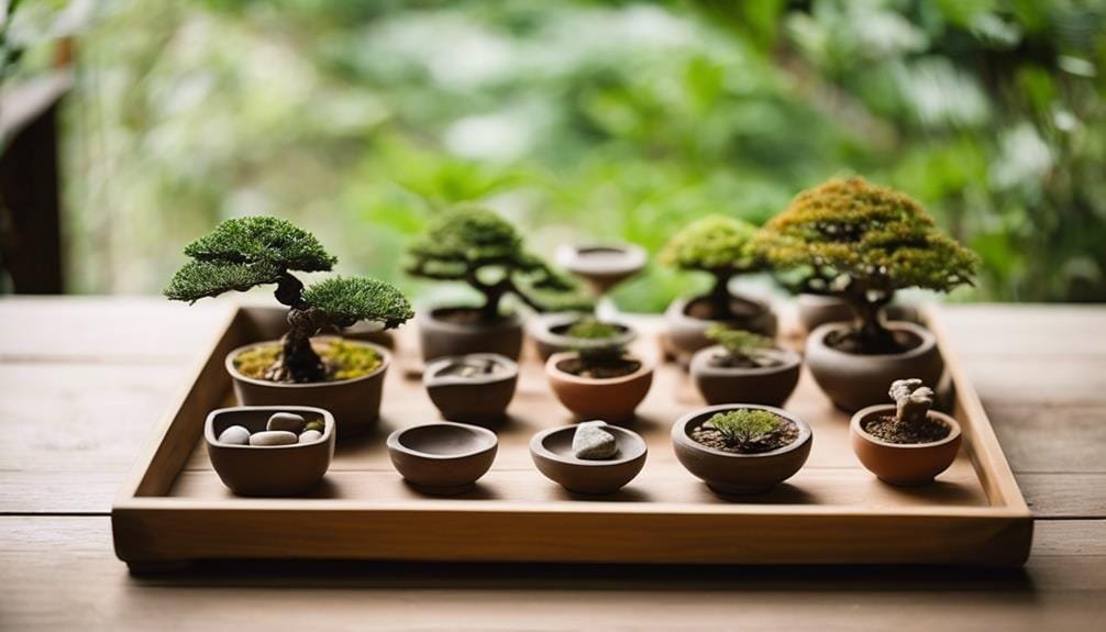 variety of bonsai containers