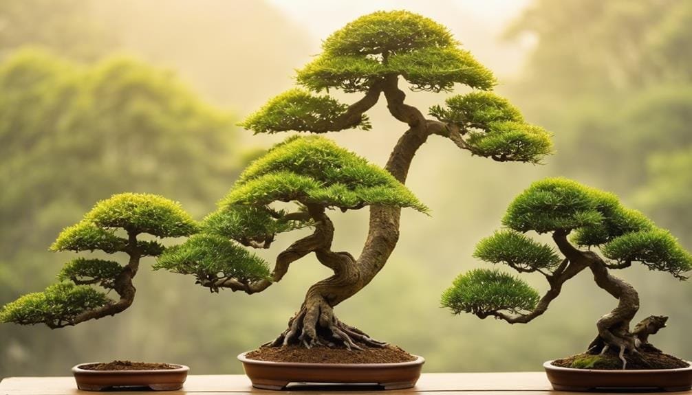 variety of bonsai designs