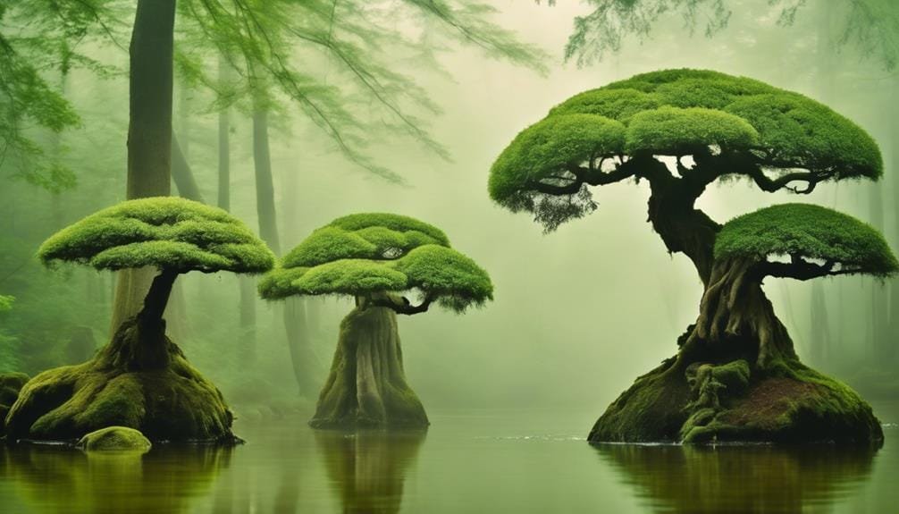 bonsai trees with flow