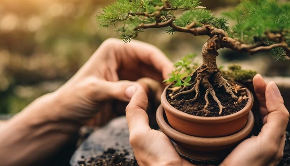 pruning indoor bonsai roots